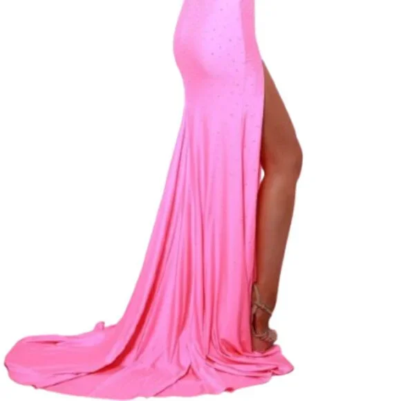 SALE NWT Johnathan Kayne 2810 Mesh Prom Dress Purple Size 4 - Picture 4 of 6